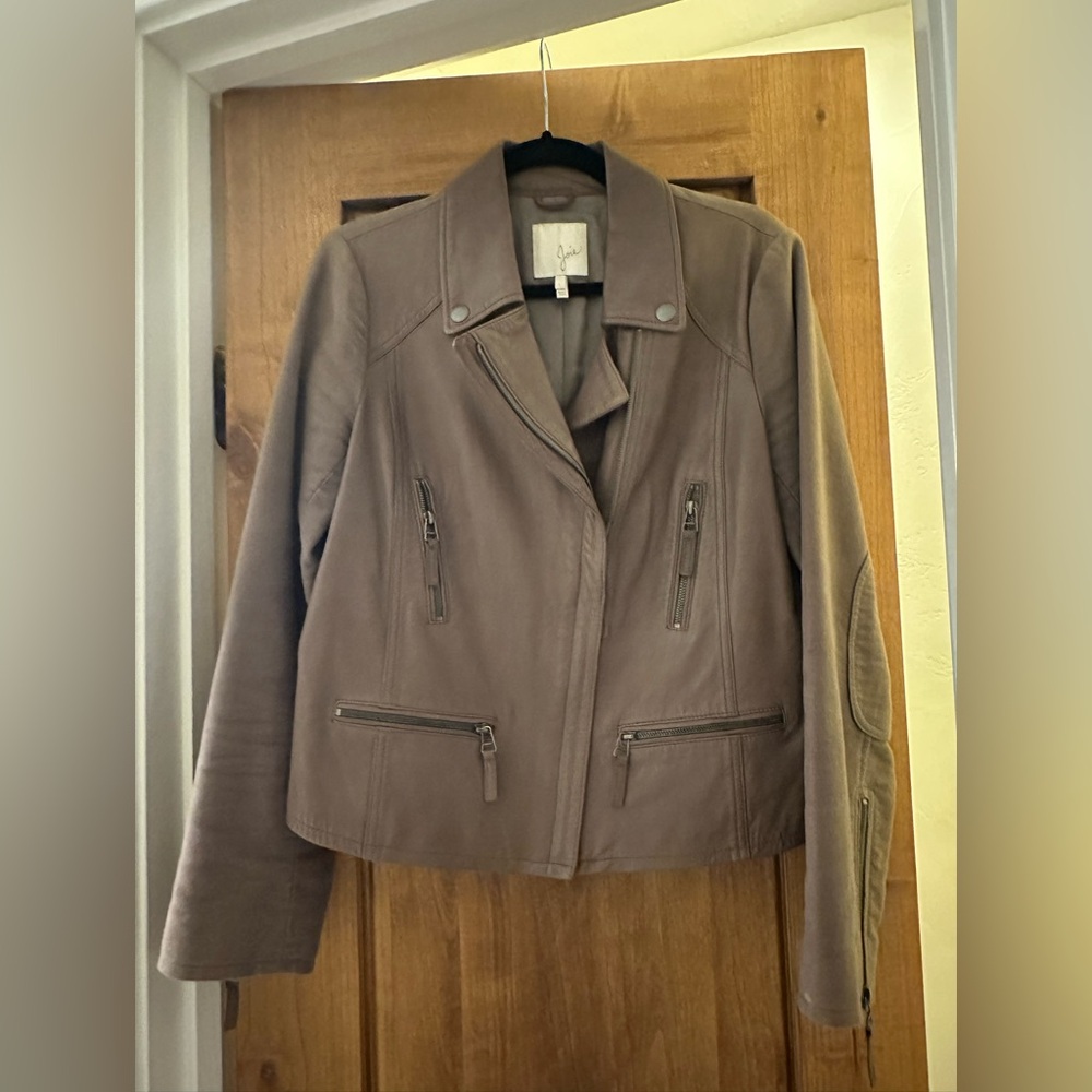 Taupe Joie leather jacket size L